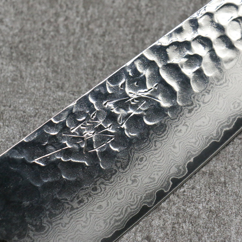 清助 藍雲 VG10 33層 大馬士革紋 三德刀 日本刀 180mm 深藍色合成木 握把 - 清助刃物
