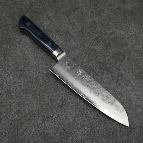 清助 青梨 AUS10 3層 梨地 三德刀 日本刀 170mm 深藍色合成木 握把 - 清助刃物