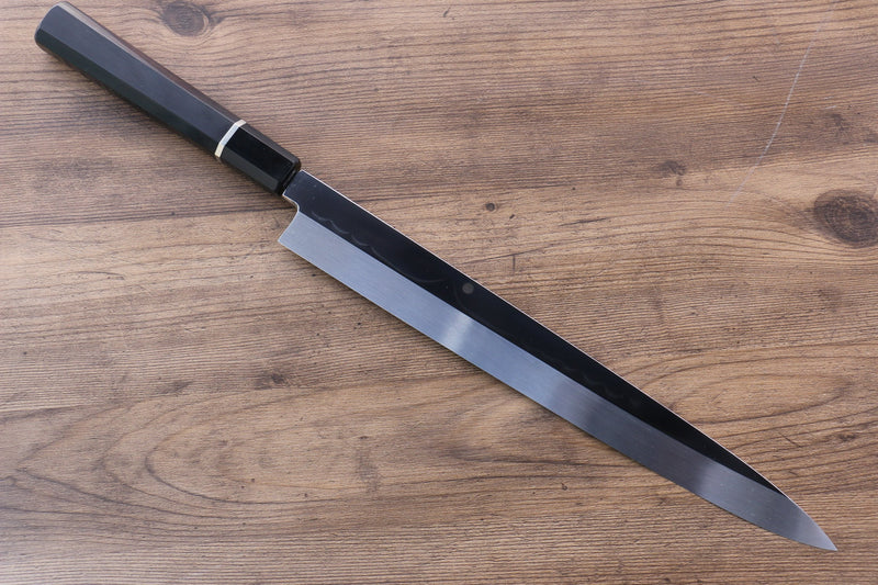 堺 孝行 富士山 本燒 白鋼二號 柳刃  300mm 黑檀（帶環型設計）握把 附刀鞘 - 清助刃物