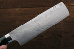 佐治 武士 VG10 鑽石面處理 大馬士革紋 菜切 日本刀 165mm 綠米卡塔（樹脂複合材料） 握把 - 清助刃物