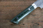 佐治 武士 VG10 鑽石面處理 大馬士革紋 筋引  240mm 綠米卡塔（樹脂複合材料） 握把 - 清助刃物