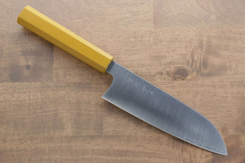 黑崎 真 SPG2 打磨處理 三德刀 日本刀 170mm 黃漆塗握把 - 清助刃物