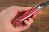 野村 VG10 大馬士革紋 切付  90mm 野村型紅白米卡塔（樹脂複合材料）握把 - 清助刃物