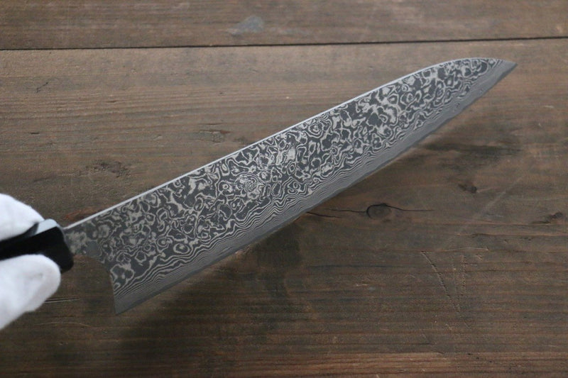 佐治 武士 R2/SG2 黑色大馬士革紋 牛刀  240mm 黑檀 握把 - 清助刃物