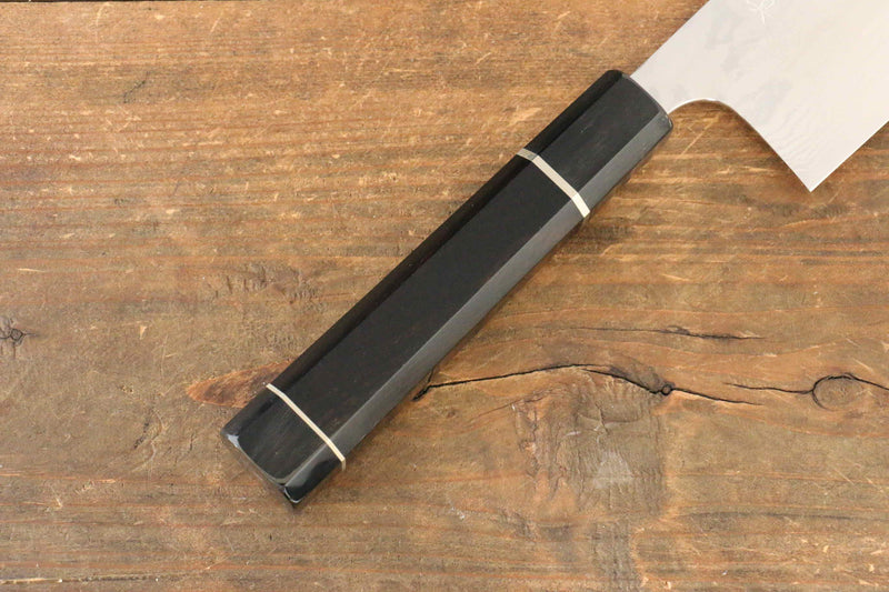 黑崎 真 VG10 大馬士革紋 菜切  165mm 黑檀（兩側帶環型設計）握把 - 清助刃物