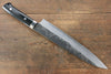 佐治 武士 超級青鋼 黑打 鎚目 牛刀  240mm 黑米卡塔（樹脂複合材料） 握把 - 清助刃物