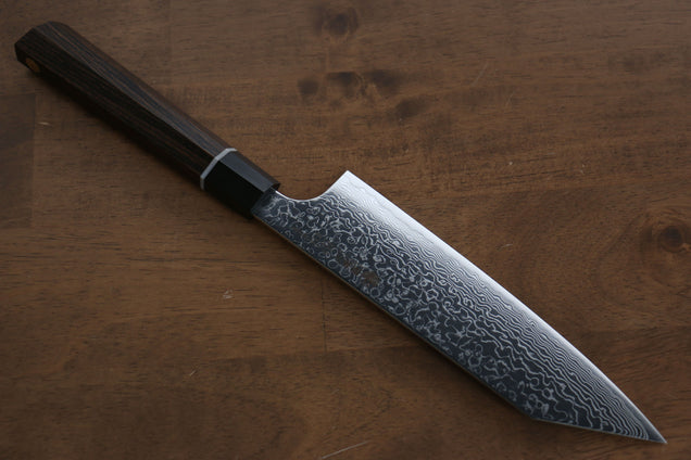 關兼次 瑞雲 SPG2 鏡面處理 大馬士革紋 切付三德刀  180mm 合成木（七角形帶白色環型設計） 握把 - 清助刃物