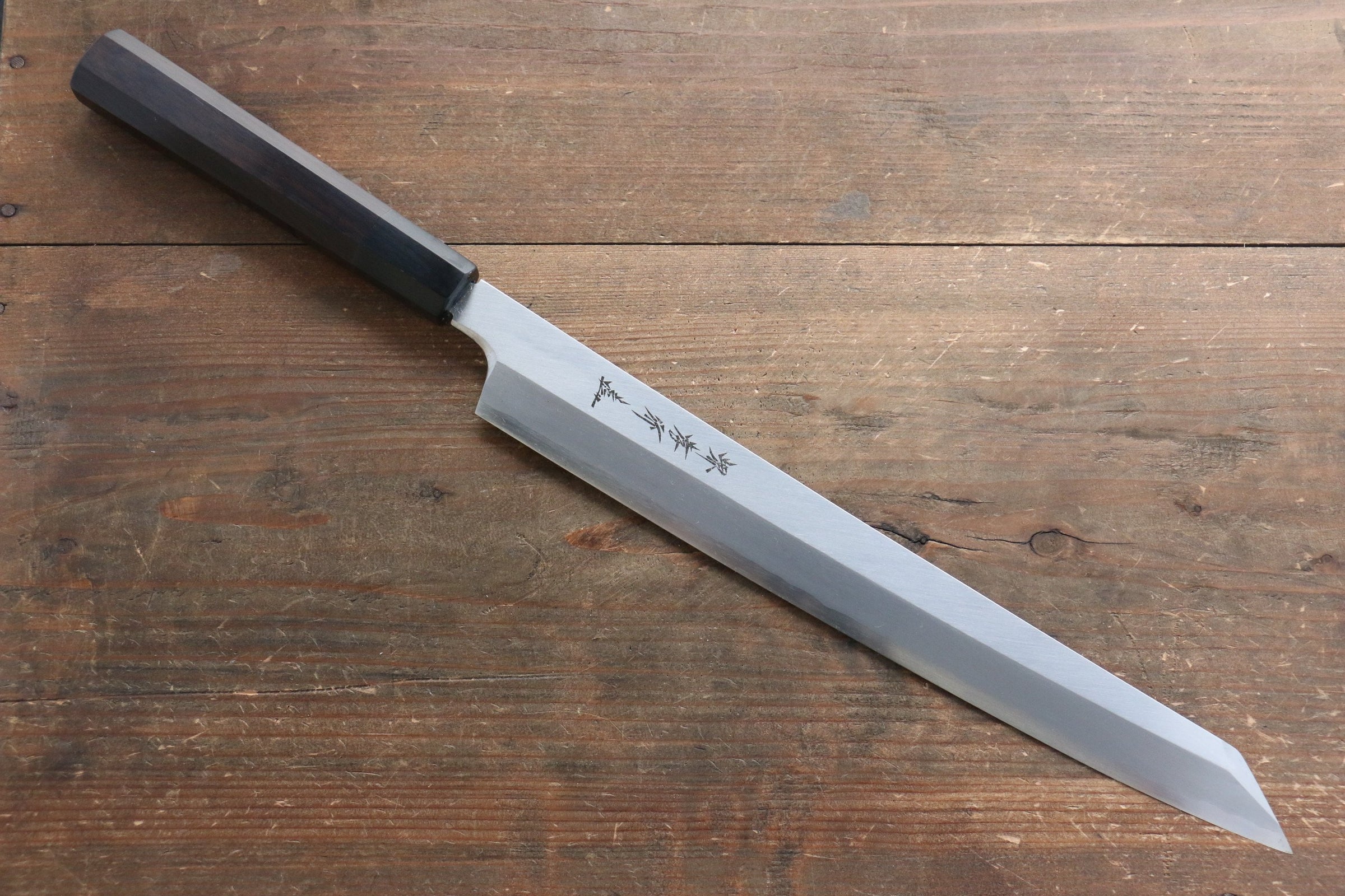 堺孝行主廚系列飛燕銀三鋼劍型柳刃日本刀300mm 黑檀握把– 清助刃物