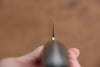 清助 VG10 鏡面處理 大馬士革紋 切片刀  210mm 黑米卡塔（樹脂複合材料） 握把 - 清助刃物