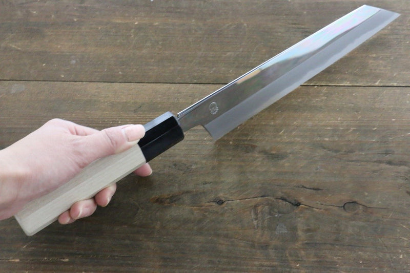 重陽 白鋼 鏡面處理 切付牛刀 日本刀 210mm 木蘭握把 - 清助刃物
