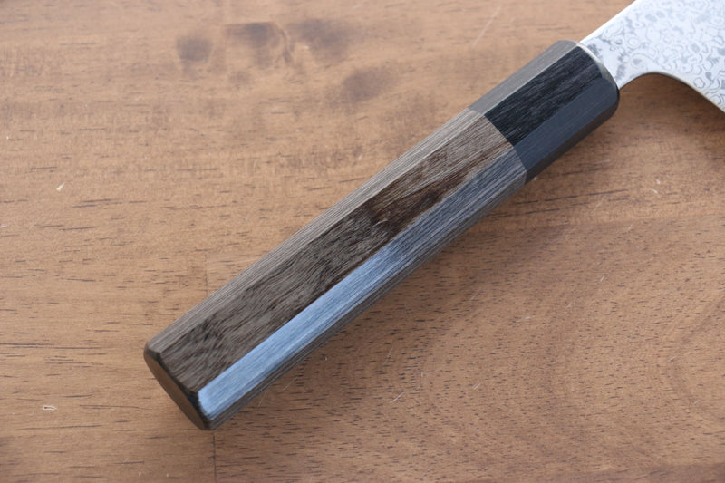 清助 VG10 33層大馬士革紋 切付三德刀  165mm 灰色合成木握把 - 清助刃物