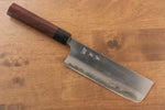 加藤 義實 超級青鋼 打磨處理 菜切 日本刀 165mm 紫檀木握把 - 清助刃物