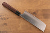 加藤 義實 超級青鋼 打磨處理 菜切 日本刀 165mm 紫檀木握把 - 清助刃物