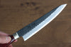 清助 超級青鋼 鎚目 黑打 多用途小刀  135mm 紅合成木握把 - 清助刃物