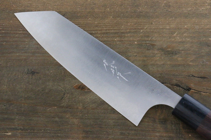 尾形 峻吾 白鋼二號 大馬士革紋 文化刀 日本刀 165mm 紫檀木握把 - 清助刃物