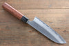 清助 白鋼 打磨處理 三德刀 日本刀 165mm 宏都拉斯紫檀木握把 - 清助刃物