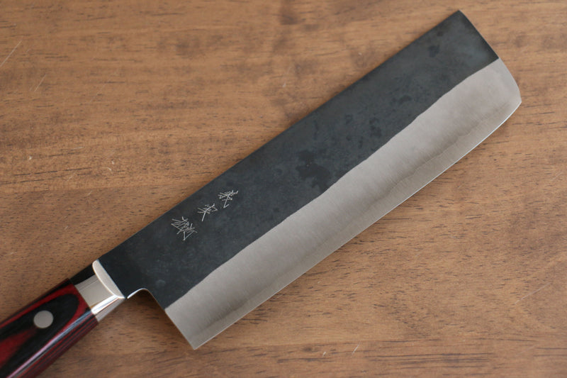 加藤 義實 超級青鋼 黑打 菜切  170mm 合成木握把 - 清助刃物
