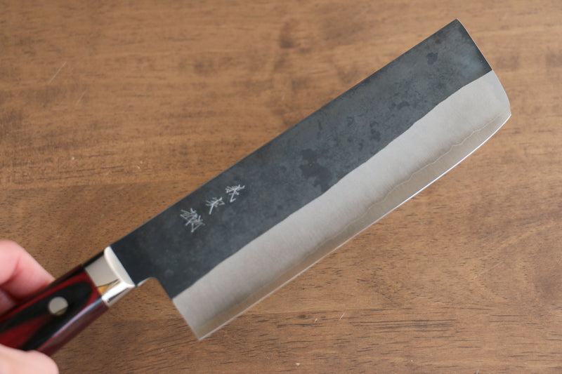 加藤 義實 超級青鋼 黑打 菜切  170mm 合成木握把 - 清助刃物