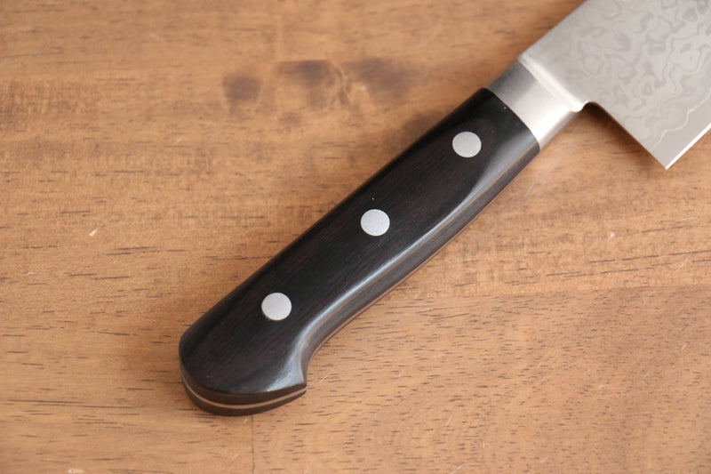 清助 VG10 8層大馬士革紋 打磨處理 牛刀 日本刀 210mm 黑合成木 握把 - 清助刃物