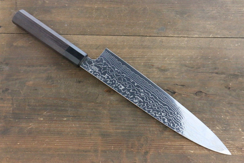 佑成 ZDP189 大馬士革紋 牛刀  270mm 紫檀木握把 - 清助刃物