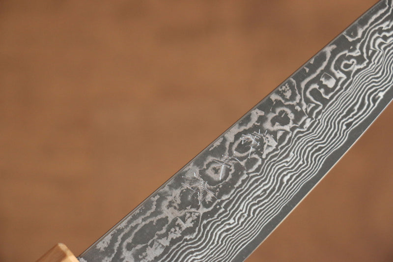 加藤 義實 VG10 大馬士革紋 多用途小刀 日本刀 120mm 橄欖樹 握把 - 清助刃物