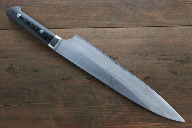 佐治 武士 超級青鋼 牛刀 日本刀 240mm 黑米卡塔（樹脂複合材料） 握把 - 清助刃物