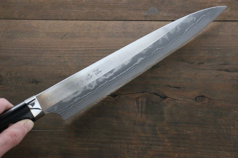 佐治 武士 超級青鋼 牛刀 日本刀 240mm 黑米卡塔（樹脂複合材料） 握把 - 清助刃物