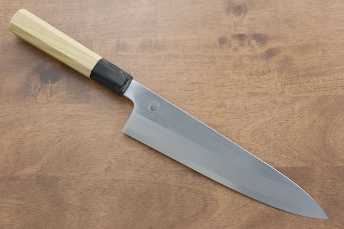 菊月 白鋼二號 霞研 牛刀 日本刀 210mm 木蘭握把 - 清助刃物