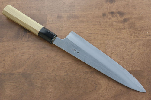 菊月 白鋼二號 霞研 牛刀 日本刀 210mm 木蘭握把 - 清助刃物