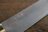 佐治 武士 青鋼二號 有色大馬士革紋 牛刀  240mm 茶色牛骨 握把 - 清助刃物