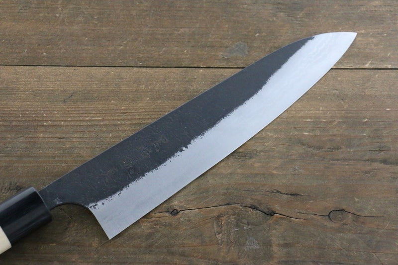 黑崎 真 白鋼二號 大馬士革紋 牛刀 日本刀 210mm 木蘭握把 - 清助刃物