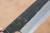 菊月 白鋼二號 黑打 切付牛刀  210mm 木蘭握把 - 清助刃物