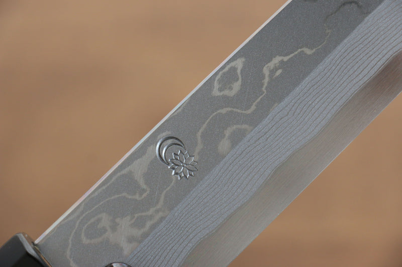 菊月 青鋼一號 大馬士革紋 切付柳刃  270mm 木蘭握把 - 清助刃物