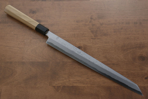 菊月 青鋼一號 大馬士革紋 切付柳刃 日本刀 300mm 木蘭握把 - 清助刃物