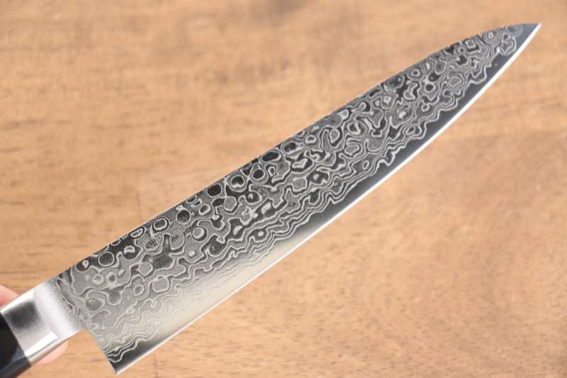 清助 鏡子 AUS10 鏡面處理 大馬士革紋 45層 多用途小刀 135mm 黑合成木 握把 - 清助刃物