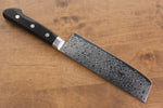 清助 鏡子 AUS10 鏡面處理 大馬士革紋 菜切  170mm 黑合成木 握把 - 清助刃物