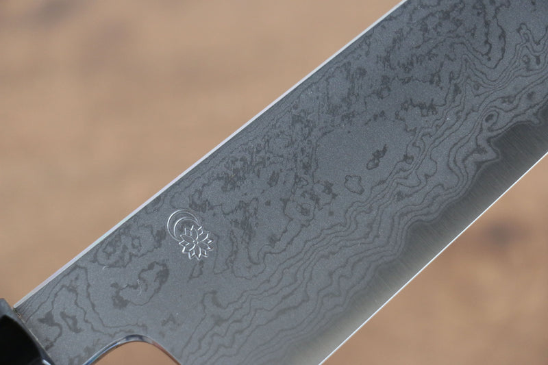 菊月 青鋼一號 大馬士革紋 牛刀  210mm 木蘭握把 - 清助刃物