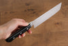 清助 鏡子 AUS10 鏡面處理 大馬士革紋 菜切  170mm 黑合成木 握把 - 清助刃物