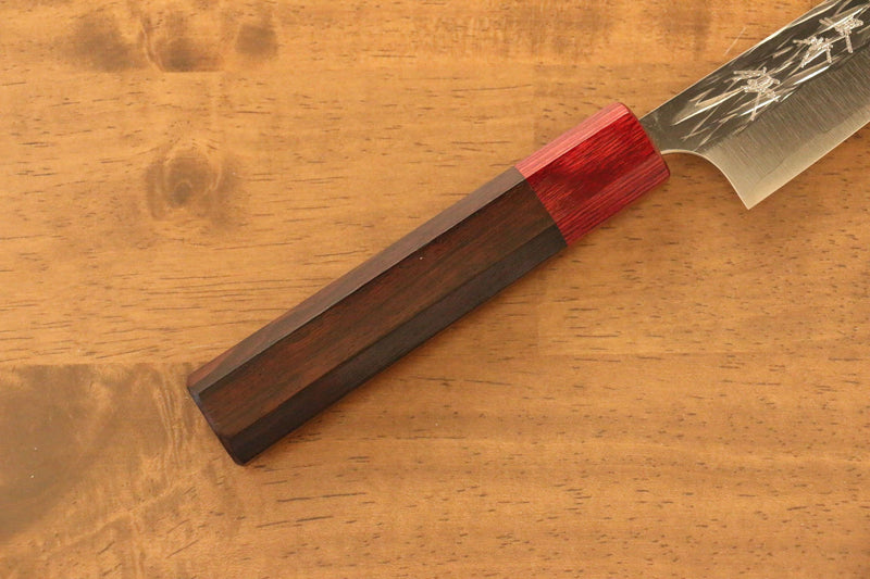 黑崎 優 樹冰 R2/SG2 鎚目 多用途小刀  120mm 紫檀木（口輪：紅合成木） 握把 - 清助刃物