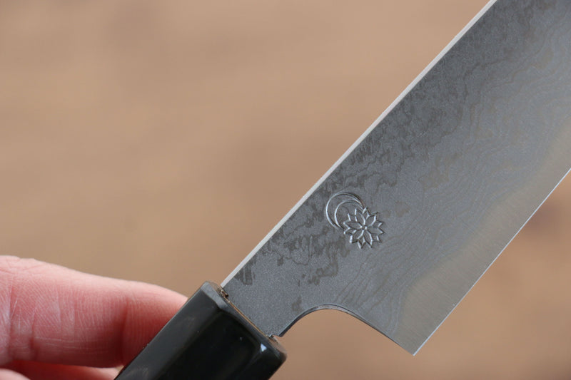 菊月 青鋼一號 大馬士革紋 多用途小刀  150mm 木蘭握把 - 清助刃物