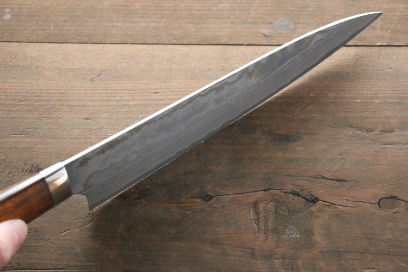佐治 武士 VG10 黑色大馬士革紋 牛刀 日本刀 210mm 鐵木 握把 - 清助刃物