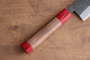 清助 Kurumi 青鋼 黑打 文化刀  180mm 核桃木（兩側帶紅色環型設計） 握把 - 清助刃物