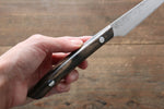 佐治 武士 VG10 鑽石面處理 牛排刀 日本刀 125mm 黑柿 握把 - 清助刃物