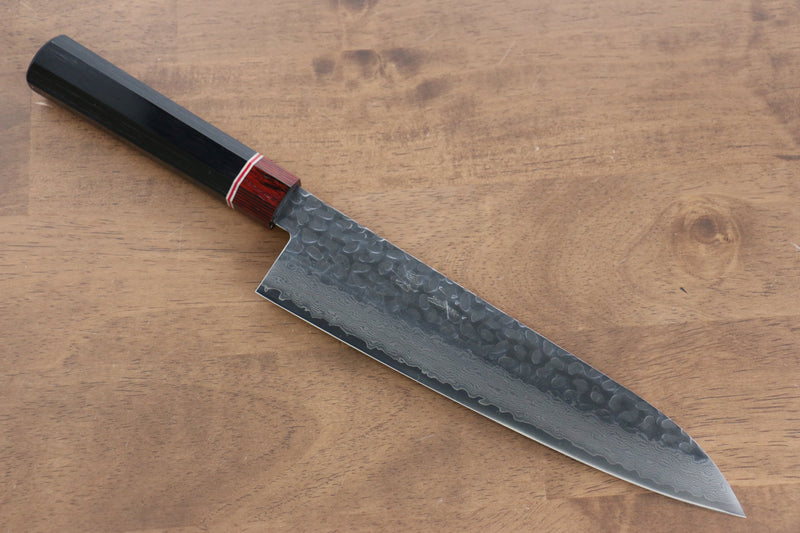 清助 VG10 大馬士革紋 牛刀  210mm 黑合成木 握把 - 清助刃物