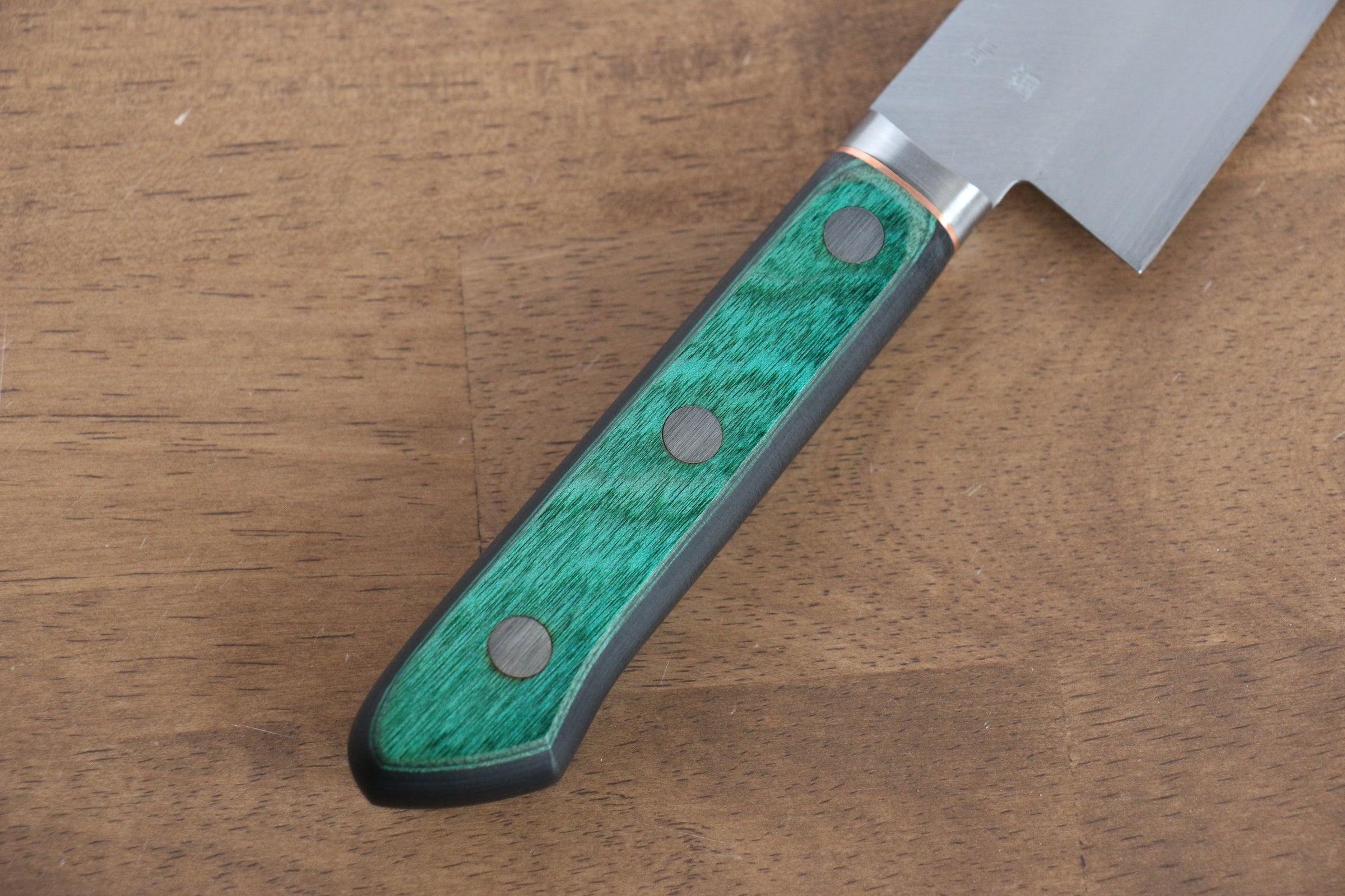 堺菊守青鋼一號牛刀日本刀175mm 合成木（綠色） 握把– 清助刃物