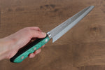 堺 菊守 青鋼一號 牛刀 日本刀 175mm 合成木（綠色） 握把 - 清助刃物