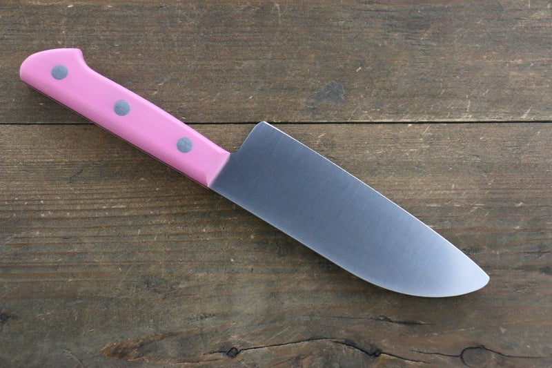 堺 孝行 鉬鋼（MOL） 兒童用刀  120mm - 粉紅柄 - 清助刃物