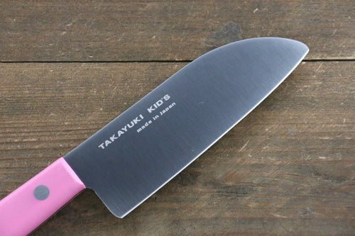 堺 孝行 鉬鋼（MOL） 兒童用刀  120mm - 粉紅柄 - 清助刃物