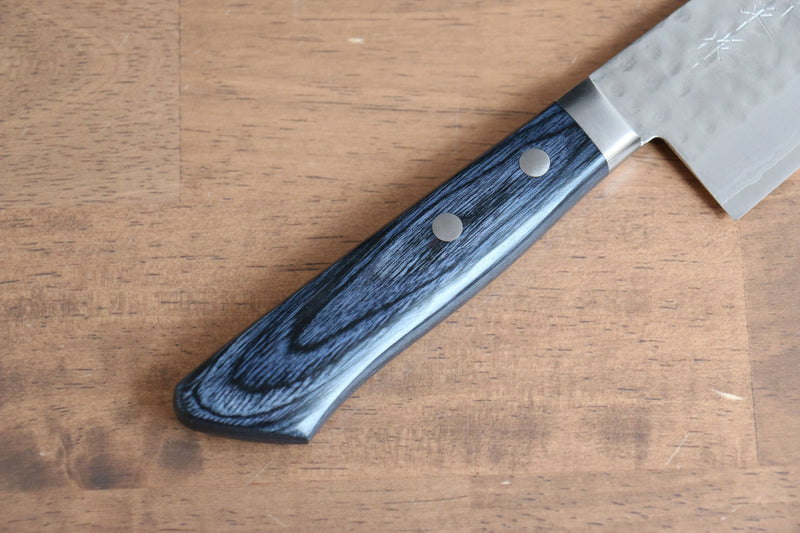 訓平 刻流 VG10 鎚目 三德刀 日本刀 170mm 深藍色合成木 握把 - 清助刃物