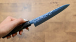 清助 SK-85鋼 離子鍍 鎚目 多用途小刀  150mm 灰色合成木 握把 - 清助刃物